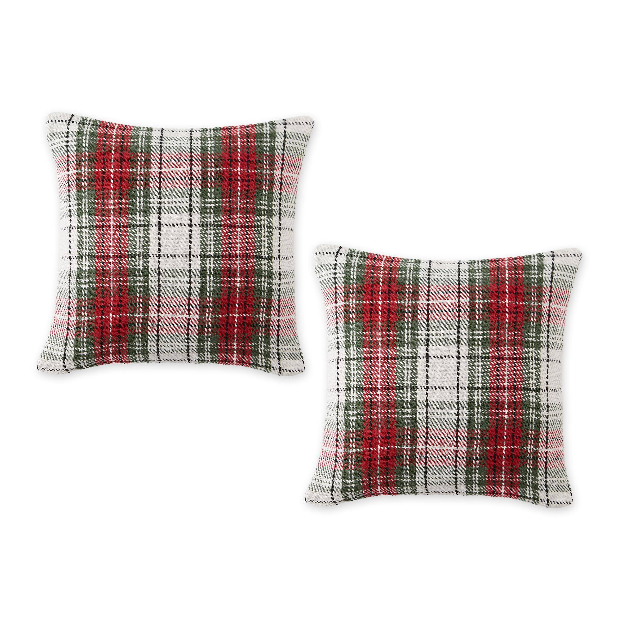 DII® 18"x 18" Plaid Pillow Cover Set